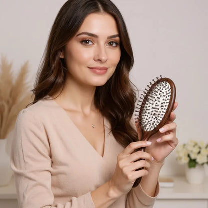 Anti-Frizz-Bambus-Haarbürste 